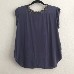 Rebecca Taylor Embellished Silk Top